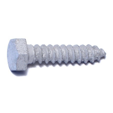 Lag Screw, 5/16 In, 1-1/2 In, Steel, Hot Dipped Galvanized Hex Hex Drive, 100 PK